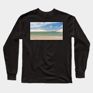 A blue lagoon in a white desert Long Sleeve T-Shirt